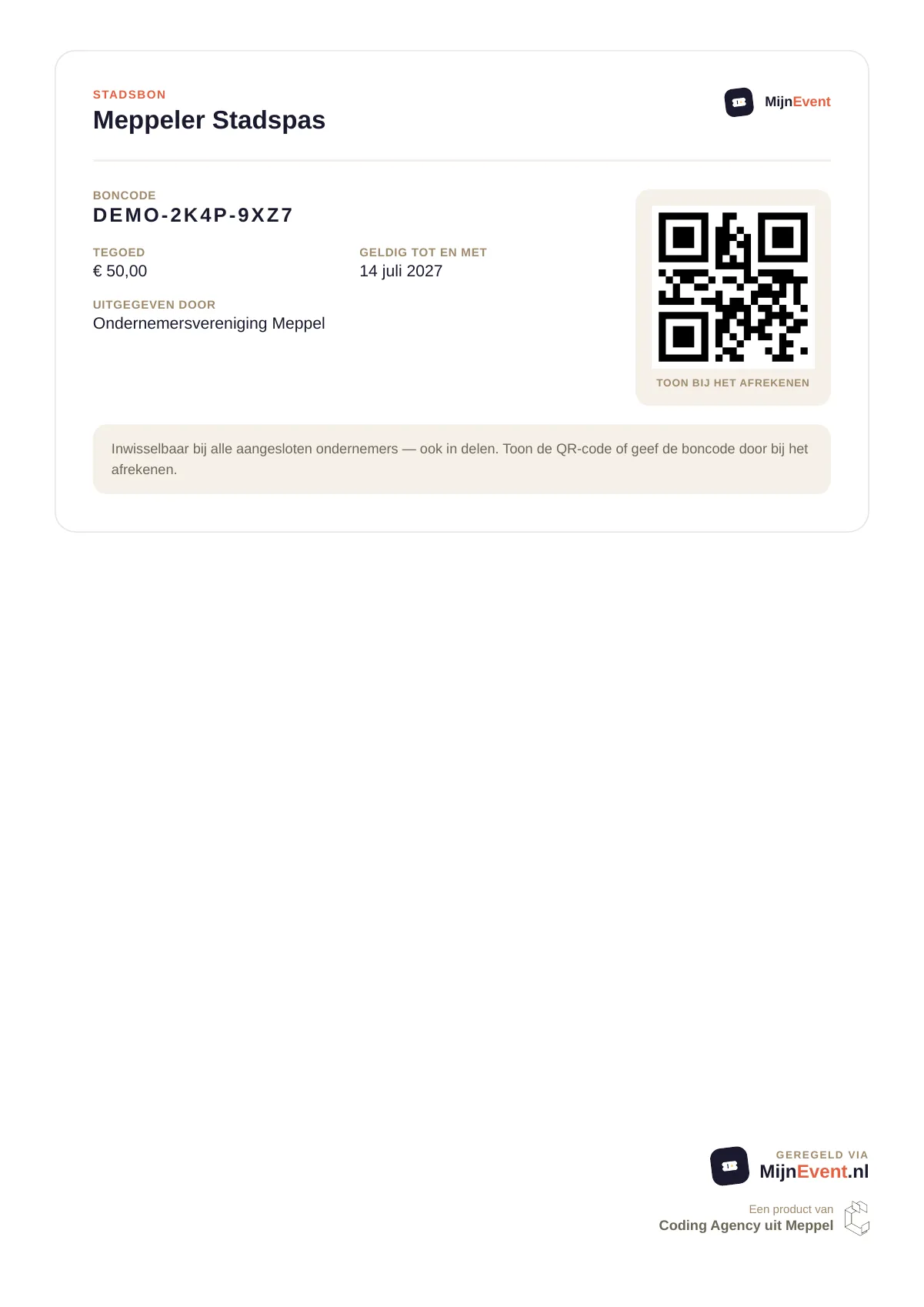The city card as a PDF