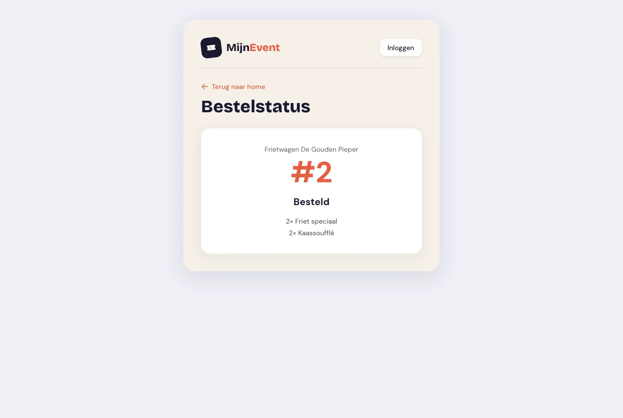 De live statuspagina van de bezoeker